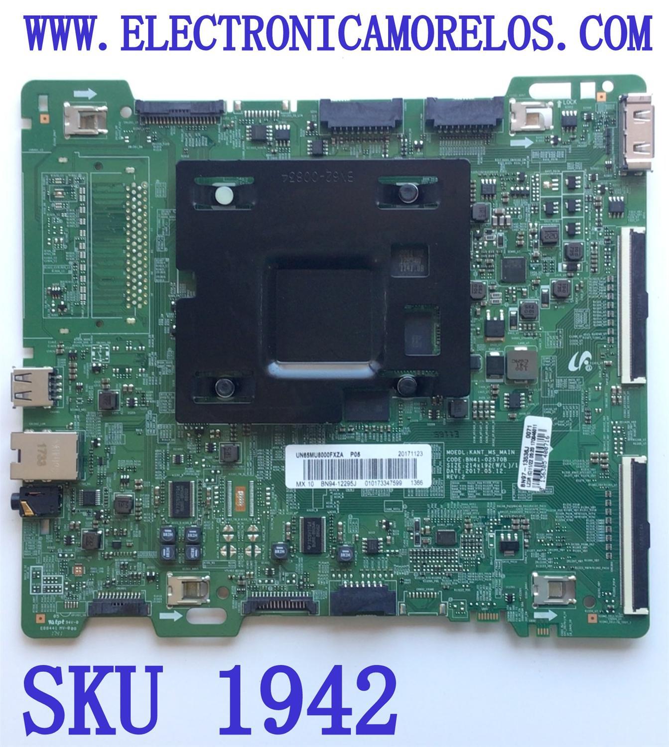 MAIN ORIGINAL PARA SMART TV SAMSUNG / NUMERO DE PARTE BN94-12295J / BN41-02570B / BN9412295J / BN97-13536J / PANEL CY-SM065FLAVAH / DISPLAY T650QVR07.3 / BN96-42074A / MODELO UN65MU8000FXZA / UN65MU8000FXZA AB05	
